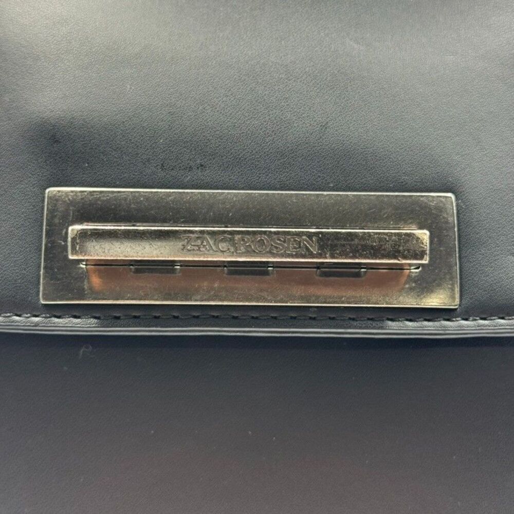 Zac Posen Top Handle Shoulder Strap Eartha Concrete Purse Bag Back Slit Pocket - Picture 10 of 13